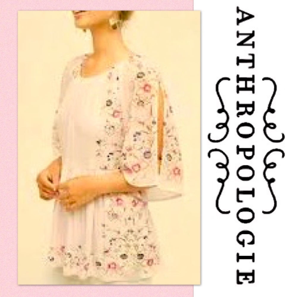 Anthropologie One September lovely pink Flutter Sleeve top